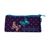 Пенал мягкий GRIZZLY, 220*90*60 (PS-95-6) полиэстер, т.-синий, с бабочками