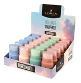 ! РАСПРОДАЖА Точилка LOREX "Multi sunset vibes" пласт., с контейнером + Ластик (LXSRMU-SV, 211833) в ассорт.