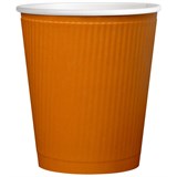 Одноразовые стаканы бумажные 0,25л, комплект 37шт., двухслойные, хол/гор., оранжевые (OfficeClean, 321679)