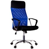 Кресло "Helmi HL-E16 Content" экокожа/ткань/сетка, черное/синие (311358)