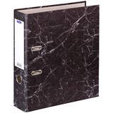 Папка-регистратор OfficeSpace, покрытие "мрамор", 70мм, черная (153195)