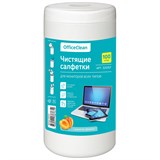 Чистящие салфетки OfficeClean влажные, для мониторов, ароматизированные 100шт. в тубе, (325157)