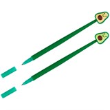 ! РАСПРОДАЖА Ручка шар. MESHU "Avocados" (MS_65886) синяя, 0.7мм, корпус зеленый, с фигуркой