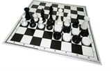 Шахматы, шашки, 2 в 1, пластиковые обиходные, с картонной доской 30*30см (02-26) король -  70мм, пешка - 40мм
