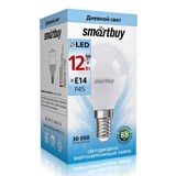 Лампа светодиодная, E14, P45, 12Вт, 4000К "Smartbuy" нейтральный белый свет