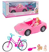 Игровой набор"Girl`s Club": машина, велосипед, кукла, собачки и аксесс. (IT107466) в коробке 56*20*20,5см