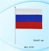 Флаг Российской Федерации 45*30см, с флагштоком (MC-3787)