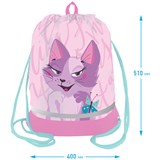 ! РАСПРОДАЖА Сумка для обуви с карманом на молнии Berlingo "Princess cat" 51*40см (MS1004) расшир. дно, светоотр. элементы