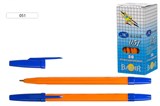Ручка шар. "Basir" (MC-051-1) синяя, оранжевый корпус