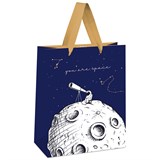 ! РАСПРОДАЖА Пакет подарочный MESHU 11х14х6,5см (MS_45692) "Space" фольга, матовая лам.