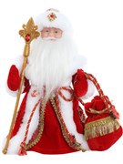 Дед Мороз 30см в красной шубе, с мешком (Т-5549) музыкальный