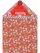 Открытка "Письмо Деду Морозу. Почта (красная)" (ПД-1138) блестки