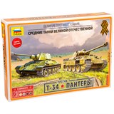 ! РАСПРОДАЖА Модель для сборки "Т34 против Пантеры" 1:72 (5202, "ZVEZDA") сборка без клея