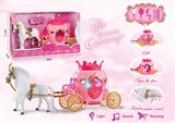 Игровой набор "Карета принцессы" розовая, с лошадкой (2079973) на батар., свет, звук, лошадка ходит, в коробке