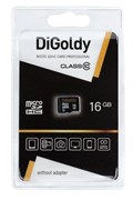 Карта памяти Micro-SDHC  16Гб "DiGoldy" Class10, без адаптера