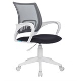 Кресло "Helmi HL-M95 R Airy" ткань, сетка, серое, белый пластик (348716)