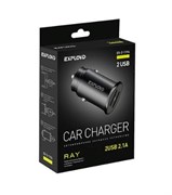 Зарядное устройство автомобильное Exployd (EX-Z-1194) 2 выхода USB 2.1А, черное