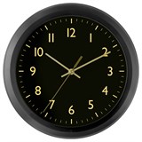 Часы настенные Troyka (23230239) круглые, диаметр 25см, черная рамка