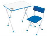 Комплект КНД1/Г голубой : стол выс. 580 мм + стул мягкий