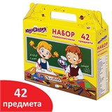 Набор "Для первоклассника" в подарочной упаковке (ЮНЛАНДИЯ, 880118) школьно-письменные принадлежности, 42 пред.