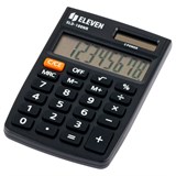Калькулятор карманный ELEVEN SLD-100NR, черный, 8-разрядный, 58*88*10мм