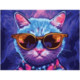 Картина по номерам на картоне "Диджитал кот" 30*40см (КК_53808) ТРИ СОВЫ, с акриловыми красками