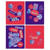 ! РАСПРОДАЖА Тетрадь 96л. BG "Stickers", линия (Т5ск96_тгф 11972) тиснение голограф. фольгой