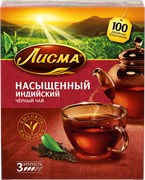 Чай Лисма "Насыщенный", черный, 100 пакетиков по 2г.