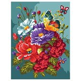 Картина по номерам на картоне "Бабочка на цветах" 30*40см (КК_53787) ТРИ СОВЫ, с акриловыми красками