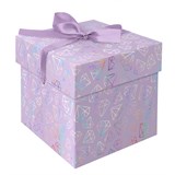! РАСПРОДАЖА Коробка подарочная складная MESHU "Crystals", (15*15*15см), с лентой, отд.фольгой (MS_54182)