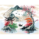 Картина по номерам на картоне "Китай" 30*40см (КК_53800) ТРИ СОВЫ, с акриловыми красками