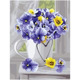 Картина по № на холсте 30*40см "Анютины глазки" (КХ3040_53854) ТРИ СОВЫ, с акрил. красками. РАСПРОДАЖА - последний экземпляр!