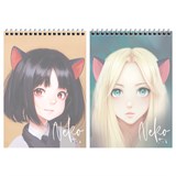 ! РАСПРОДАЖА Блокнот А5 60л. на гребне "Neko" ("MESHU", MS_55023) пластиковая обложка