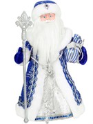 Дед Мороз 40см в синей шубе, с мешком (Т-6818) музыкальный