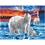 ! РАСПРОДАЖА Картина по № на холсте 40*50см "Белые медведи" (КХ4050_53899) с акрил. красками