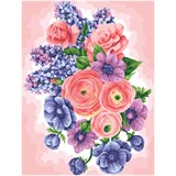 ! РАСПРОДАЖА Картина по № на холсте 30*40см "Цветы" (КХ3040_53857) ТРИ СОВЫ, с акрил. красками
