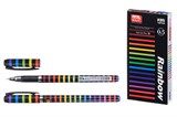 Ручка гелевая "Rainbow" синяя 0.5мм (K95) игольчатый стержень, корпус черный с рисунком "радуга"