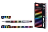 Ручка гелевая "Rainbow" черная 0.5мм (K95) игольчатый стержень, корпус черный с рисунком "радуга"