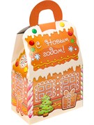 Коробка для новогоднего подарка "Домик пряничный" (ПП-6526) до 1кг.