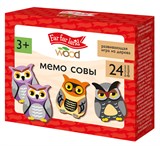 ! РАСПРОДАЖА Игра "МЕМО. Совы" 24 деревянные фишки, в коробке (05200) "Десятое королевство"