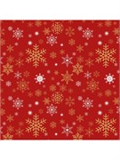 Бумага для упаковки подарков 70*100см "Новогодние снежинки на красном" (УБ-4335) с золотым пантоном