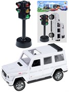 Внедорожник инерционный 21см + светофор (И-8789) откр. двери, в пакете