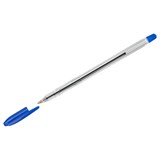 Ручка шар. СТАММ "Вега" (РШ-30392) синяя 1мм, на масляной основе, прозрачный корпус