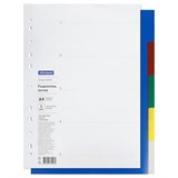 Разделители листов А4,  5шт., без индексации,  цветные (OfficeSpace, 366056) пластик