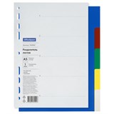 Разделители листов А5,  5шт., без индексации,  цветные (OfficeSpace, 366060) пластик