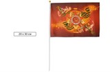 Флаг "9 мая" цвет "пламя" 30*20см, с флагштоком (MC-6468)