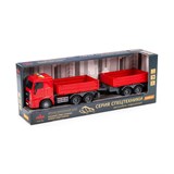 Автомобиль бортовой "МАЗ" с прицепом, красный, 47см, свет/звук (94155) в коробке 50*11,5*18,5см, Полесье