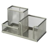 ! РАСПРОДАЖА Подставка-органайзер настол. СТАММ (ОР-30847) металл, 3 секции, серебристая