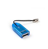 Картридер USB 2.0 "Smartbuy" для micro-SD (SBR-710-B) голубой