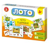 Лото "Лето в деревне" в коробке (05521) игровое поле 6шт. + фишки 48шт., "Десятое королевство"
